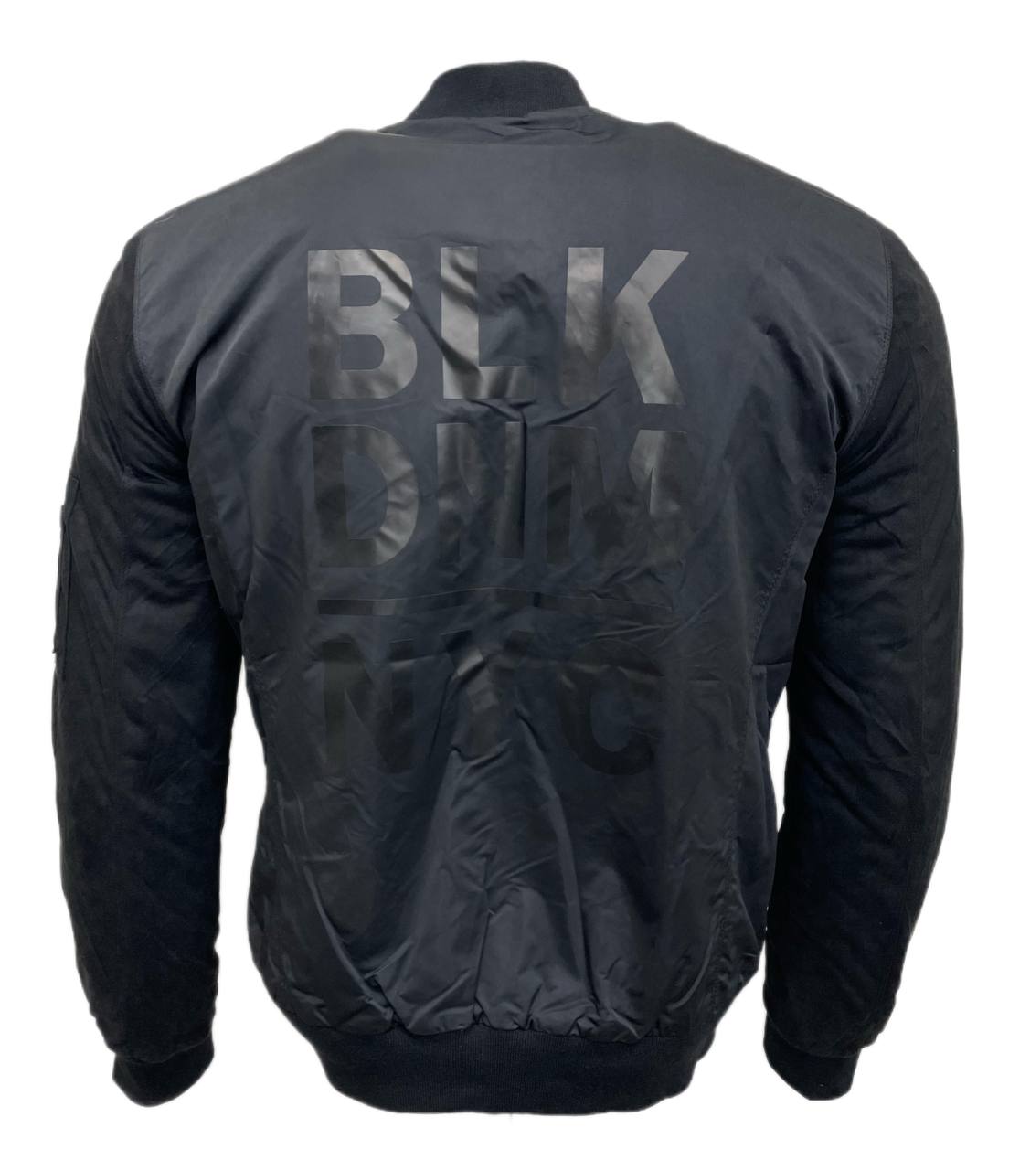 BLK DNM Men's Black Polyester Bomber Jacket 45 #VKP4201